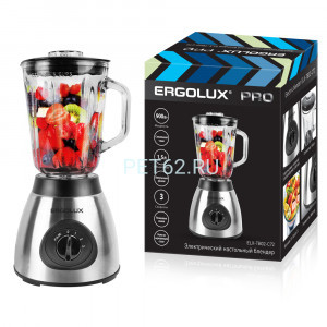 Блендер Ergolux  ELX-TB02-C72 серебристо-черный PRO (блендер настольный,900 Вт, 220-240 В, стекл.чаша)