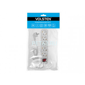 Volsten SP1 5x5 (Сетевой фильтр, 5 гн. 5 м, 10А, 2200 Вт, ПВС 3х0,75, варистр)