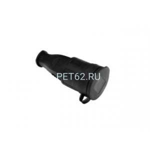 Volsten S1-MZ Black Розетка перенос. с защит. крышкой каучук. 1 местн. чёрн. с/з IP44