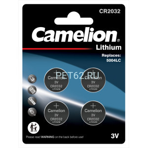 Батарейка литиевая Camelion CR2032 BL-4 (CR2032-BP4, батарейка литиевая,3V)