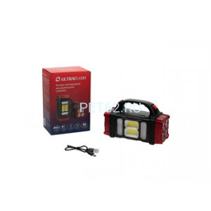Фонарь  - прожекторUltraflash LED38101  (фонарь акк. черн./малин., 40LED+2COB, 4 реж., Type-C, PowerBank, пласт., кор.)