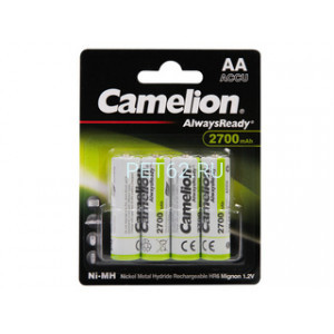 Аккумулятор Camelion Always Ready AA-2700mAh Ni-Mh BL-4 (NH-AA2700ARBP4, аккумулятор,1.2В)