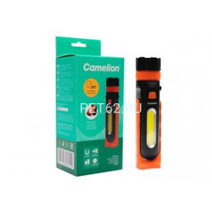 Фонарь универсальныйСamelion E1443 (фонарь универс, LED+COB, черн/оранж., 3XR03, магн, пласт., кор.)