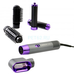 Фен-расческа Ergolux ELX-HD15-C08 серый/фиолетовый PRO (мультистайлер фен-расческа с 5 насадками,1400Вт,220-240В)