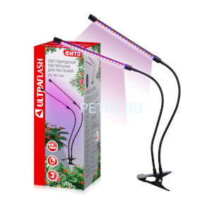 Фито светильник Ultraflash UF-781 C02 (ФИТО светильник,12 Вт, на прищепке)