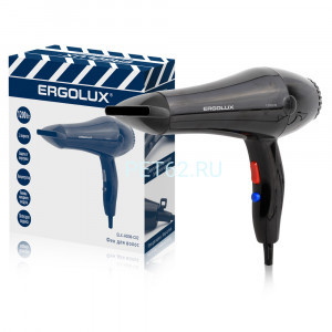 Фен Ergolux ELX-HD08-C02 черный ПРОМО (фен, 1200 Вт, 220-240В)