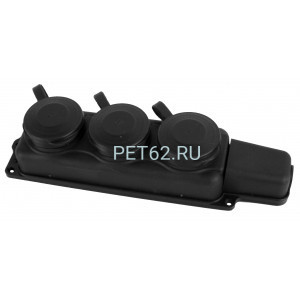 Колодка каучуковая 3-х местная Volsten Sb1-M3Z Black, колодка каучуковая штепсельная IP44 3 мест Черная с землей (Модель РП 16-334)