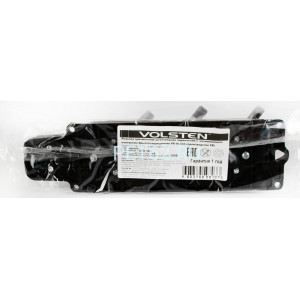 Колодка каучуковая 3-х местная Volsten Sb1-M3Z Black, колодка каучуковая штепсельная IP44 3 мест Черная с землей (Модель РП 16-334)