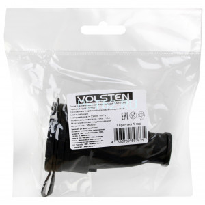 Штепсельная каучуковая розетка Volsten Sb1-MZ Black, Каучуковая розетка IP44 Черная (1 гн.,разбор.,земля, Модель РА16-005)