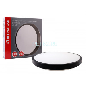 Светильник светодиодный настенно-потолочный Ultraflash LBS-8632 (LED св-к, 32Вт, 4500К, Flat, черный)