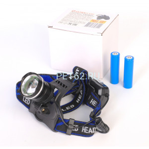 Светодиодный налобный фонарь Ultraflash LED5337  (фонарь налоб акк 3,7В, черн., 1LED, 5 Вт, фокус, 2 ак. 3 реж, USB, бокс са)