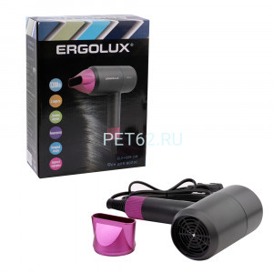 Фен Ergolux ELX-HD09-C08 серый/розовый (фен, 1200 Вт, 220-240В)
