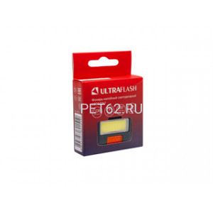 Фонарь налобный Ultraflash LED53767  (фонарь налоб, черн, COB, 3 реж, 3XAAA, пласт, кор)