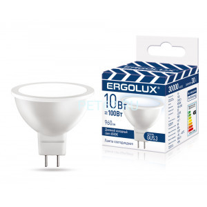 Светодиодная лампа Ergolux LED-JCDR-10W-GU5.3-6K (Эл.лампа светодиодная JCDR 10Вт GU5.3 6500K 180-240В ПРОМО)