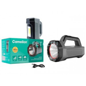 Фонарь  - прожекторCamelion LED29364 (фонарь акк. сер., LED+COB, 5 Вт, 3 реж.,USB2.0,Type-C, PB, 2,4 А-ч, пласт., кор.)