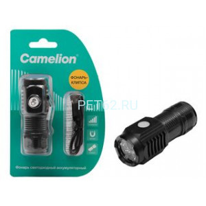 Фонарь светодиодный Camelion LED29358 (фонарь аккум. 3,7В, черный, 3 LED, 3 Вт, 5 реж., Type - C, блист.)