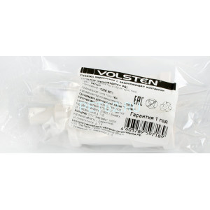 Штепсельная каучуковая розетка Volsten Sb1-MZ12 16А, розетка Белая (1 гнездо,разборная,земля, Модель РА16-002)