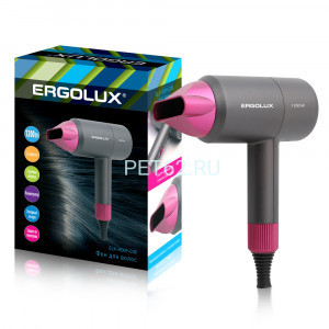 Фен Ergolux ELX-HD09-C08 серый/розовый (фен, 1200 Вт, 220-240В)