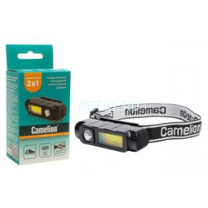 Фонарь налобный Camelion LED53414 (фонарь налоб, аккум 3,7В,черный, XPE+COB, 3 Вт, 4 реж, Type-C, бокс)