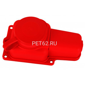 Колодка каучуковая 1 местная Volsten Sb1-M1Z Red, IP44 колодка каучуковая штепсельная 1 мест Красная с землей (Модель РП 16-131)