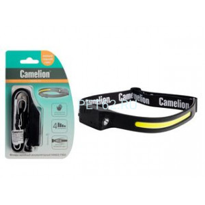 Фонарь налобный Camelion LED53406 (фонарь налоб, аккум 5В, черн, лента, 2LED, 3 Вт, 4 реж, сенсор,Type-C, блист.)