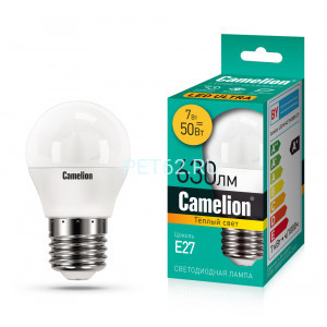 Светодиодная лампа Camelion LEDRB/7-G45/830/E27 (Эл.лампа светодиодная 7Вт 220В, LED-M G45 7W 3000K E27)