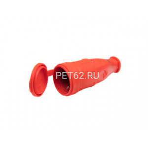 Volsten S1-MZ Red Розетка перенос. каучук. с защит. крышкой 1 местн. красн. с/з IP44 
