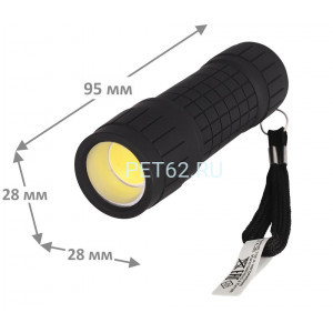 Светодиодный фонарь Ultraflash LED16011 (фонарь, черный, COB LED 3Вт, 1 реж., 3XR03, пластик, блистер-пакет)