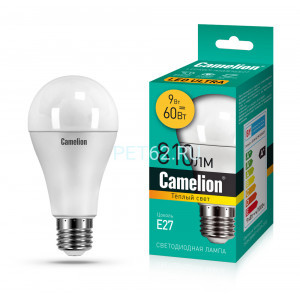 Светодиодная лампа Camelion  LEDRB/9-A60/830/E27 (Эл.лампа светодиодная 9Вт 220В, LED-M A60 9W 3000K E27)
