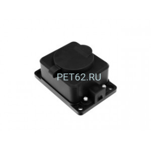 Volsten S1-M1Z Black Колодка штепс. с защит. крышкой каучук. 1 местн. чёрн. с/з IP44  