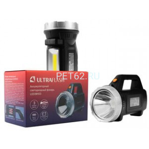Фонарь  - прожекторUltraflash LED38103  (фонарь аккум. 18650 / 3xAA  черн., LED+COB, 3 реж, Type-C, пласт., коробка)