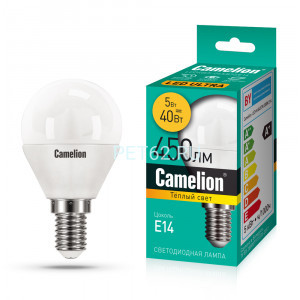 Светодиодная лампа Camelion LEDRB/5-G45/830/E14 (Эл.лампа светодиодная 5Вт 220В, LED-M G45 5W 3000K E14)
