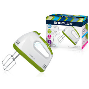Миксер Ergolux ELX-EM03-C34 бело-салатовый (миксер ручной 150 Вт, 220-240В)
