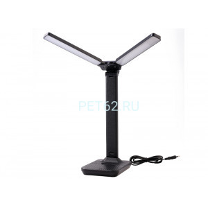 Светильник светодиодный настольный Ultraflash UF-819 C02 черный (Led, светильник настольный, 12Вт, 6000К, 3ур.яркости, 2 плафона, кожа)