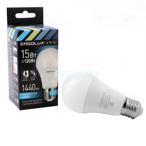 Светодиодная лампа Ergolux LED-A60P-15W-E27-4K PRO (Эл.лампа светодиодная ЛОН 15Вт Е27 4500К 220-240В с датчиками)