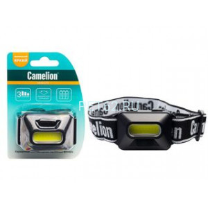 Фонарь налобный Camelion LED5384  (фонарь налобн, черный,1Вт COB LED, 3 реж, 3XAAA, пласт, блист)