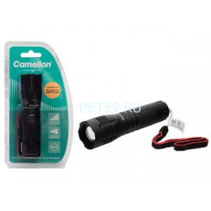 Фонарь ручной Camelion LED51535  (фонарь, черный, LD, ZOOM, 5 реж 3XLR03, алюм.,откр. блистер)