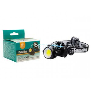 Фонарь налобный Camelion LED53401 (фонарь налоб, аккум 3,7В, черн, COB+LED, 3,5 Вт, 4 реж, Type-C, бокс)