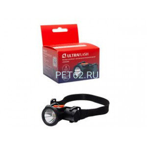 Фонарь налобный Ultraflash LED53415 (фонарь налоб.аккум 3,7В,,черный, LED XPE, 1 Ватт, 3 реж., Micro-USB, бокс)