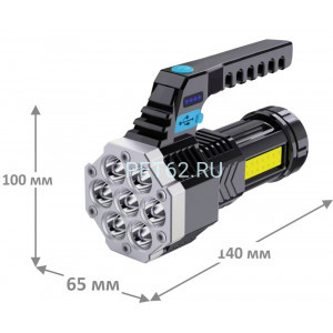Светодиодный фонарь Ultraflash LED53404 (фонарь аккум. 4В, черный, 7LED+COB, 3 Вт, 4 реж, Micro-USB, бокс)