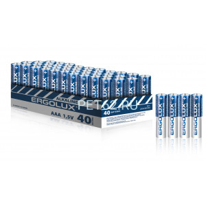 Батарейка алкалиновая Ergolux Alkaline BOX40 LR03 (ПРОМО, LR03 BOX40, мизинчиковая батарейка 1.5В)