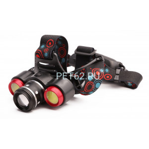 Светодиодный налобный фонарь Ultraflash LED5338  (фонарь налоб акк 3,7В, черн., 3LED, 5 Вт, фокус, 2 ак. 4 реж, USB, бокс са)