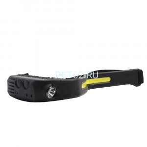 Фонарь налобный Camelion LED53416 (фонарь налоб, акк 3,7В, черный, лента, 2 LED, 3 Вт, 4 реж.,сенсор, Type-C, бокс)