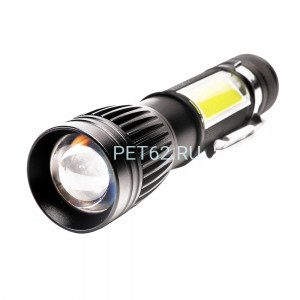 Светодиодный фонарь Ultraflash LED5333  (фонарь аккум. 4В, черный, LED+COB, 3 Вт, фокус, 4 реж, Micro-USB, бокс)