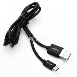 Кабель Ergolux ELX-CDC01P-C02 ПРОМО (Кабель USB Micro USB, 2А, 1м, Черный, Зарядка+Передача данных, Пакет )