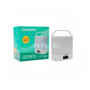 Фонарь кемпинговыйCamelion LED56325A  (фонарь акк., 3,7В, бел., LED, 3 реж., димм., цвет, часы,  Type-C, пласт.,кор)