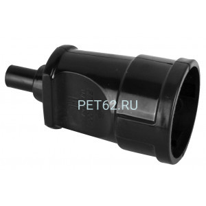 Штепсельная розетка Volsten Sb1-M12 16А, розетка черная без земли (1 гнездо,разборная, Модель РА16-001)
