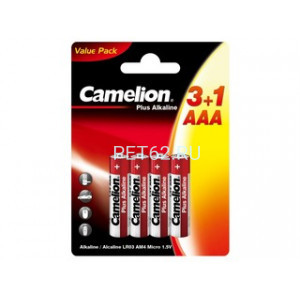 Батарейка Camelion Plus Alkaline LR03 BP3+1 (3+1LR03-BP, батарейка,1.5В)