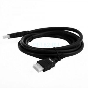 Кабель Ergolux ELX-VC01P-HDMI (Кабель видео HDMI-HDMI, 1080P, 2м, PVC, Черный, Пакет)