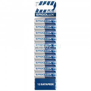 Батарейка алкалиновая Ergolux Alkaline  BP12 LR03  (ПРОМО, LR03 BP12, мизинчиковая батарейка ААА 1.5В)